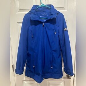 Calvin Klein Royal Blue Hooded Rain Coat